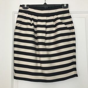 Banana Republic cream and black striped skirt.